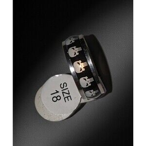 Skull Emoji Ring | Stainless Steel Enamel Band | Expressive | Size 18/US 8